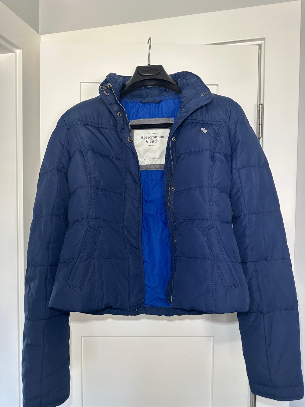 Abercrombie & Fitch Dark Navy Quilted Puffer Jacket